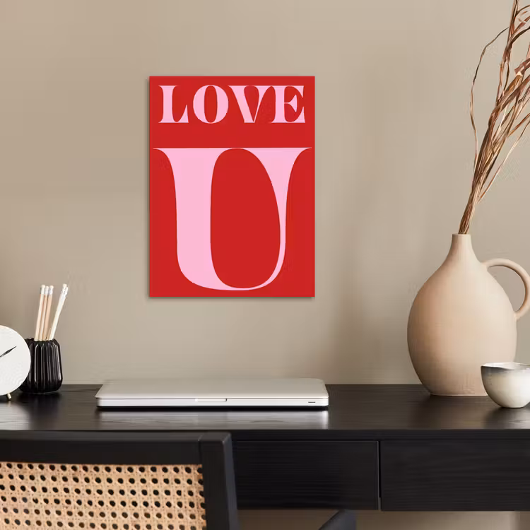 Rood - Love - Valentijn - Roze poster papier klein -sfeer1