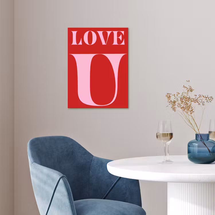 Rood - Love - Valentijn - Roze poster papier klein -sfeer3