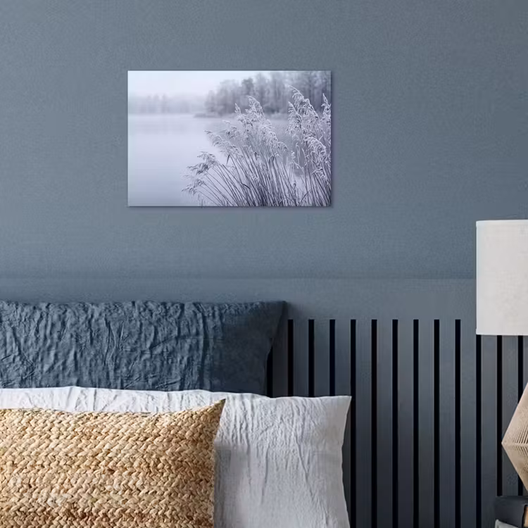 Riet - Bevroren - Winter - Natuur poster papier klein -sfeer2