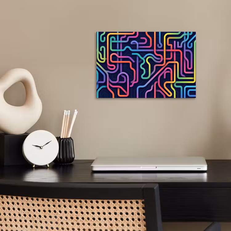 Retro - Abstract - Neon poster papier klein -sfeer1