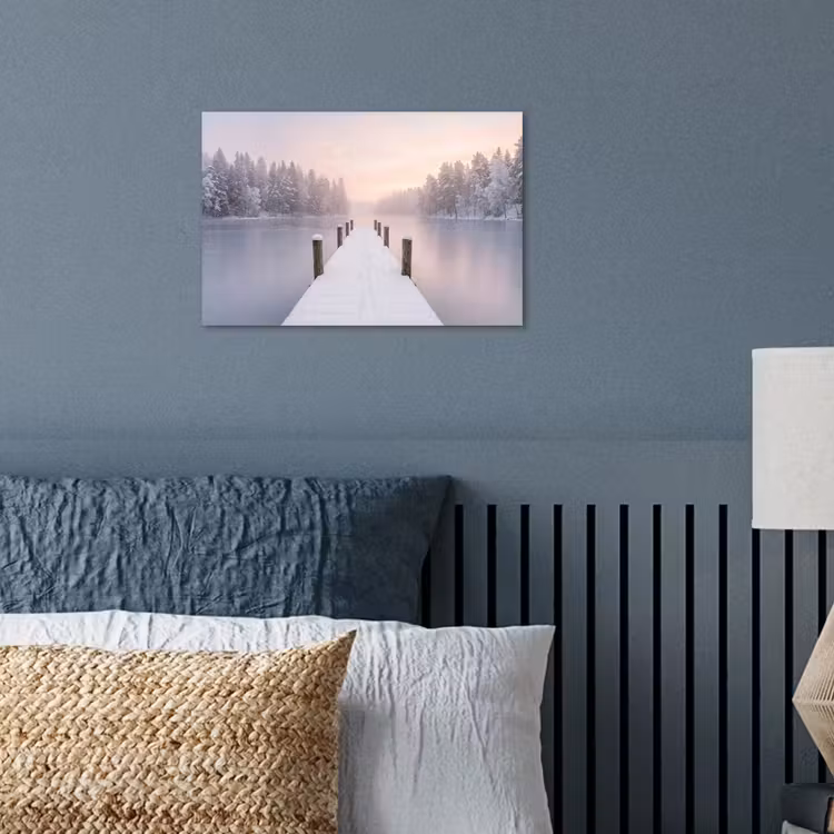 Steiger - Meer - Mist - Winter - Serene poster papier klein -sfeer2