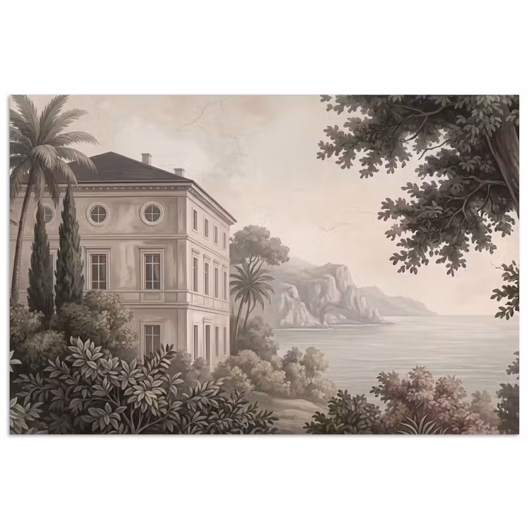 Zee - Villa - Beige poster papier klein -3d