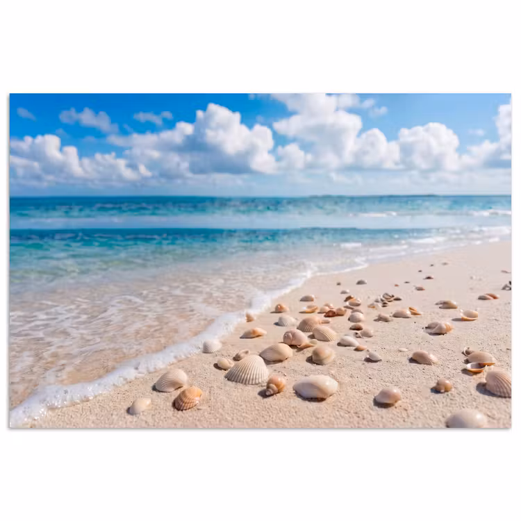 Schelpen - Strand - Natuur - Beige poster papier klein -3d