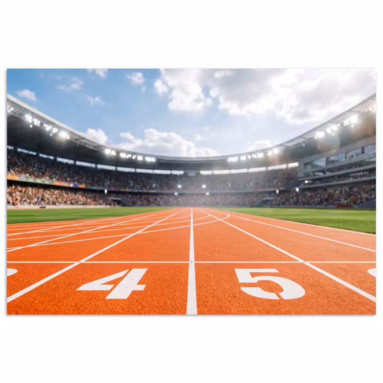 Sintelbaan - Stadion - Sport -Oranje poster papier klein -3d