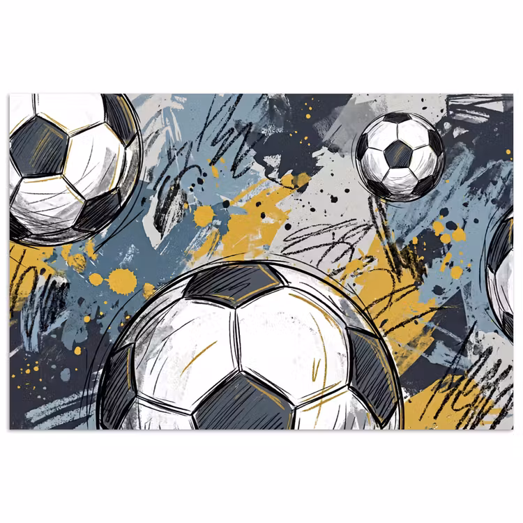 Voetbal - Abstract - Sport - Kleurrijk poster papier klein -3d