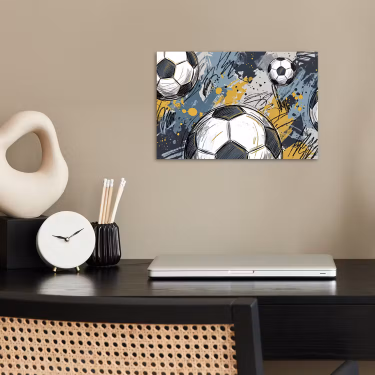 Voetbal - Abstract - Sport - Kleurrijk poster papier klein -sfeer1