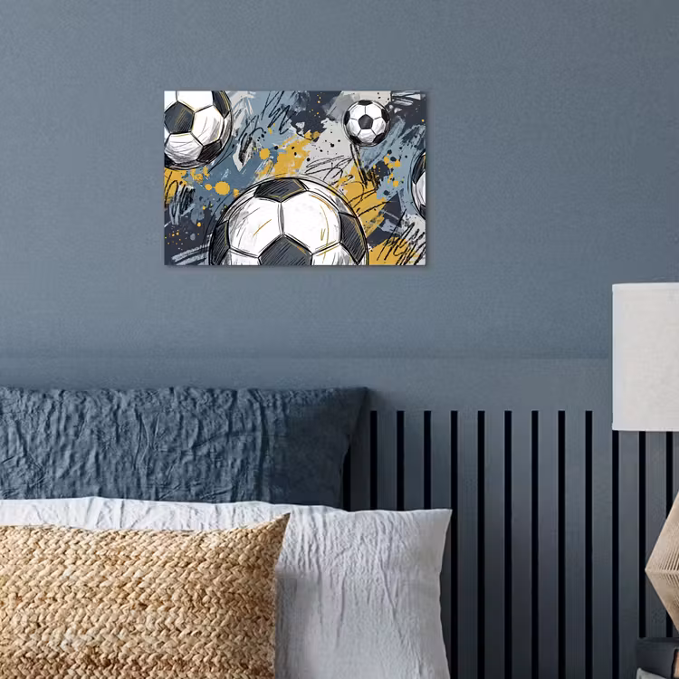 Voetbal - Abstract - Sport - Kleurrijk poster papier klein -sfeer2