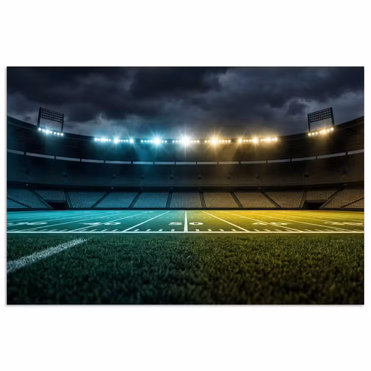 Voetbal - Stadion - Nacht - Modern poster papier klein -3d