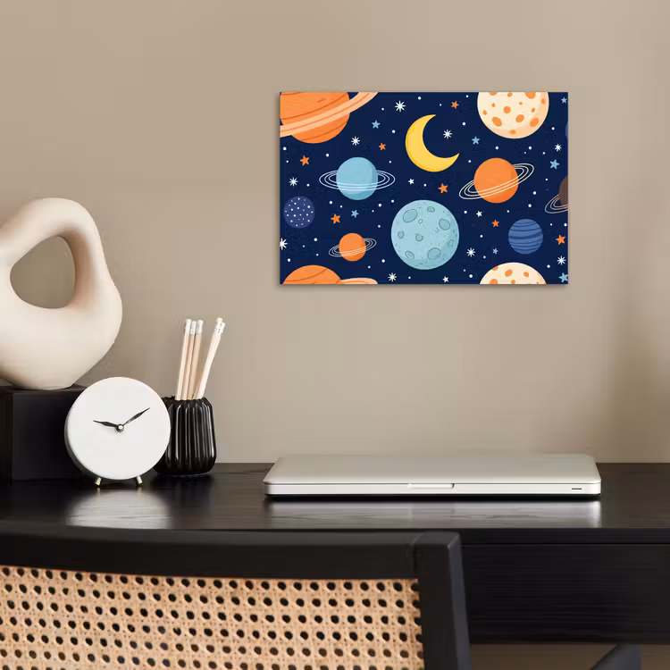 Ruimte - Planeten - Kleurrijk poster papier klein -sfeer1