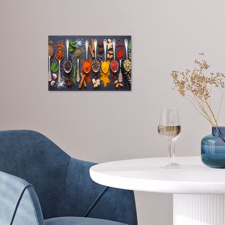 Kruiden - Lepels - Culinair - Kleurrijk - Sfeervol poster papier klein -sfeer3
