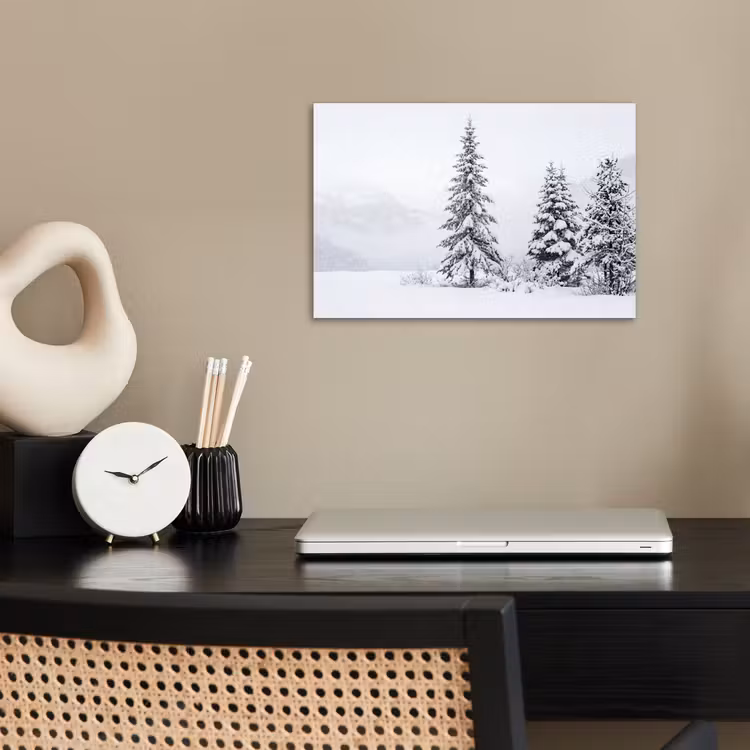 Fijnsparren - Sneeuw - Winter - Landschap - Stilte poster papier klein -sfeer1
