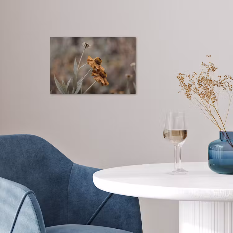 Zonnehoed - Droogbloemen - Geel - Warm poster papier klein -sfeer3