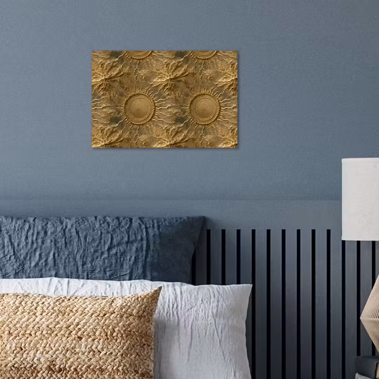 Zon - Reliëf - Antiek - Goud poster papier klein 62 -sfeer2
