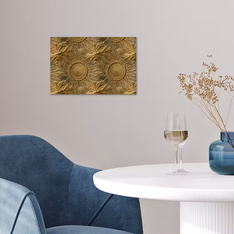 Zon - Reliëf - Antiek - Goud poster papier klein 62 -sfeer3