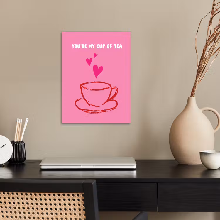 Thee - Roze - Valentijn - Tekst poster papier klein -sfeer1
