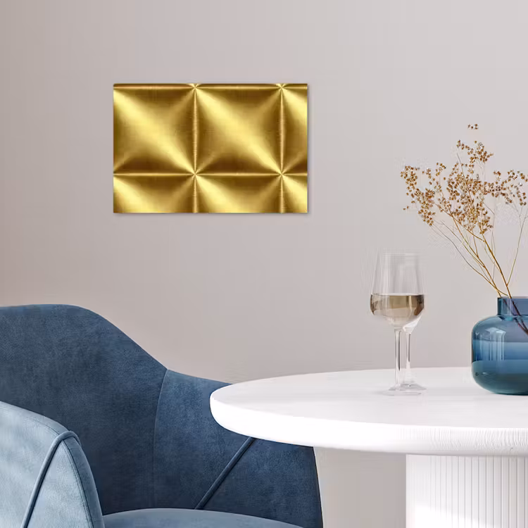 Textuur - Geborsteld Goud - Industrieel - Metallic poster papier klein 62 -sfeer3