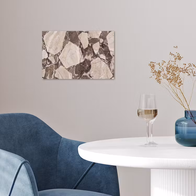 Textuur - Marmer - Abstract - Beige - Bruin poster papier klein -sfeer3