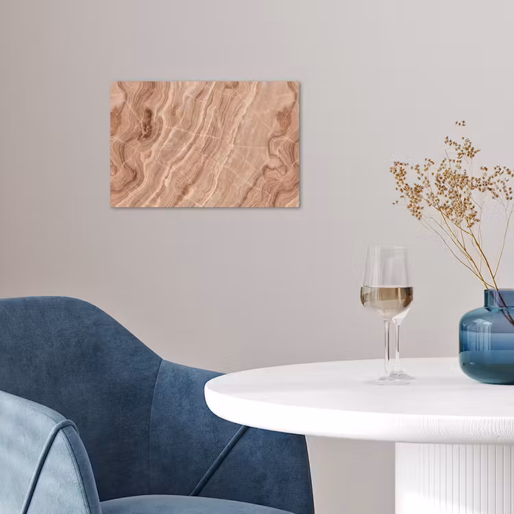 Textuur - Golvend - Abstract - Warm - Bruin poster papier klein -sfeer3