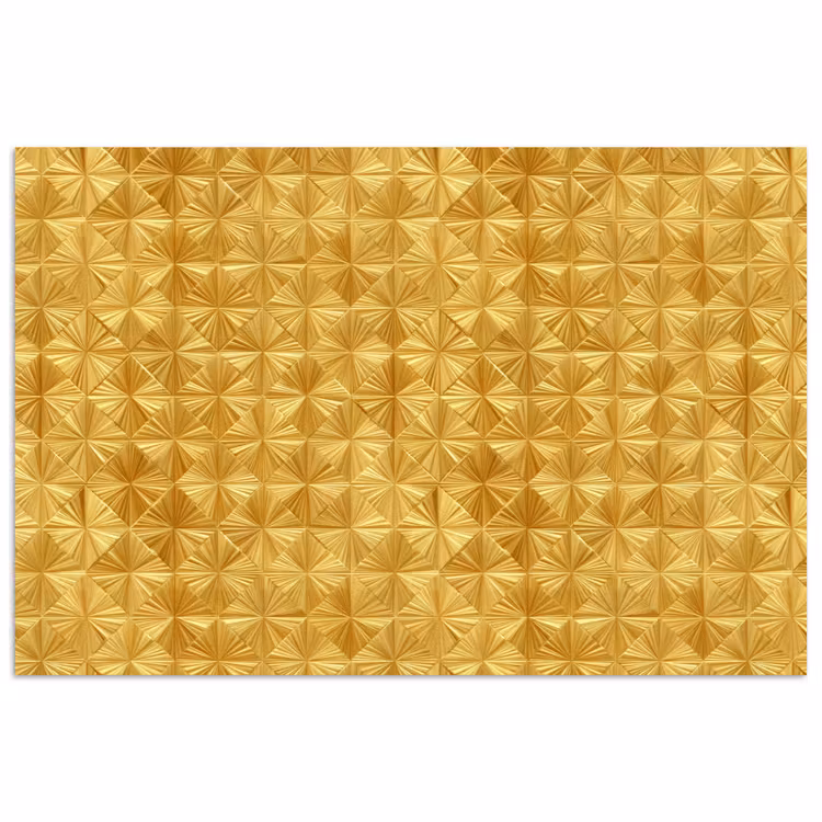 Tegels - Geometrisch - Reliëf - Goud poster papier klein 62 -3d