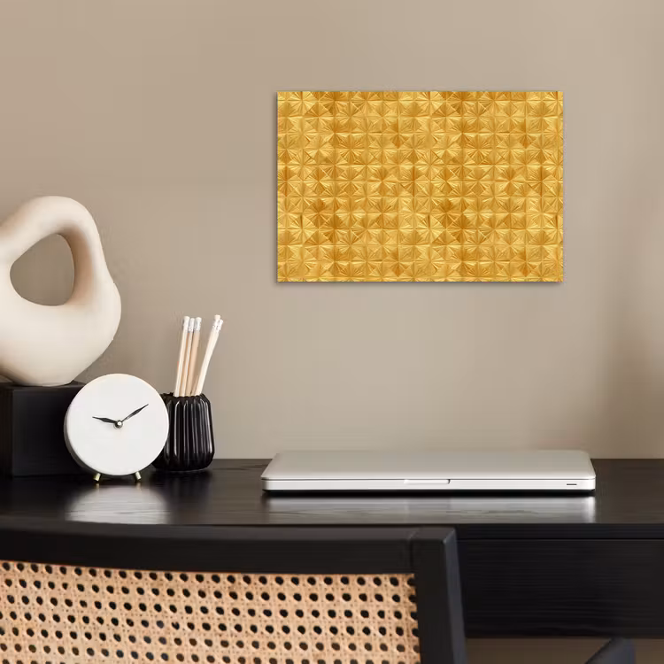 Tegels - Geometrisch - Reliëf - Goud poster papier klein 62 -sfeer1