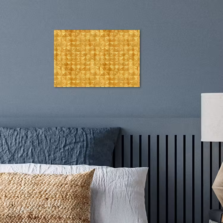 Tegels - Geometrisch - Reliëf - Goud poster papier klein 62 -sfeer2