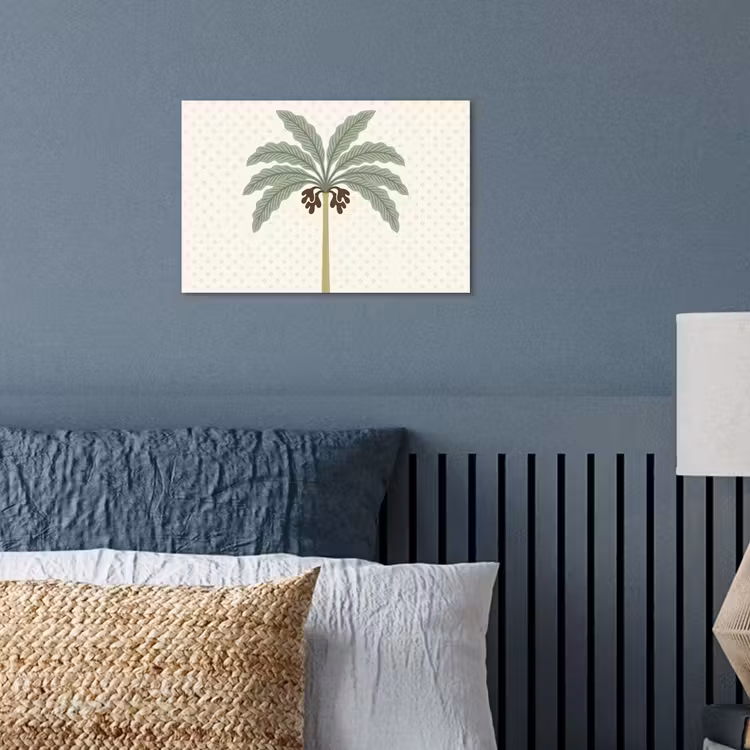 Boom - Bladeren - Groen - Decoratief - Beige poster papier klein -sfeer2