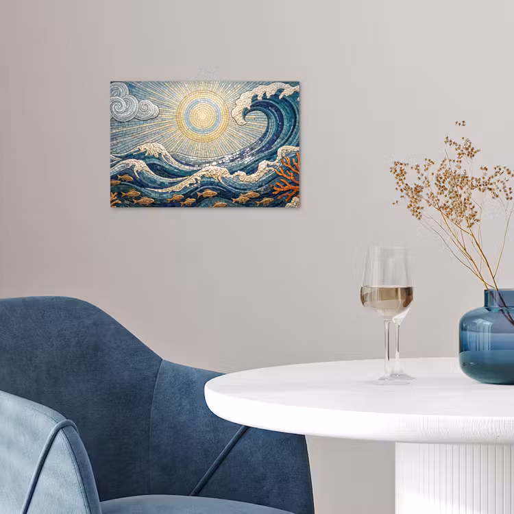 Onderwater - Koraal - Vis - Natuur - Kunst poster papier klein -sfeer3