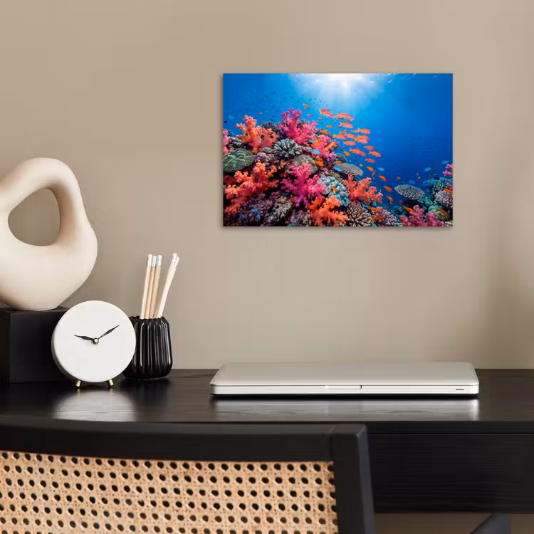 Onderwater - Koraalrif - Vissen - Oceaan - Natuur poster papier klein -sfeer1