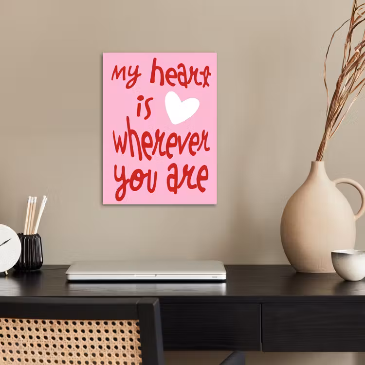 Valentijn - Hart - Liefde - Roze poster papier klein -sfeer1