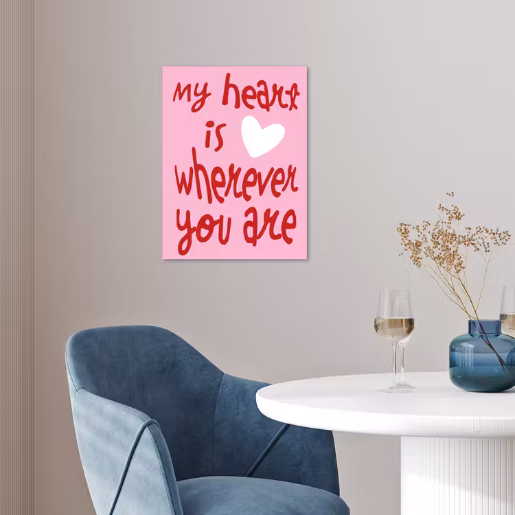 Valentijn - Hart - Liefde - Roze poster papier klein -sfeer3