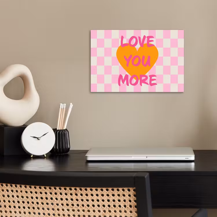 Valentijn - Love - Roze - Oranje poster papier klein -sfeer1
