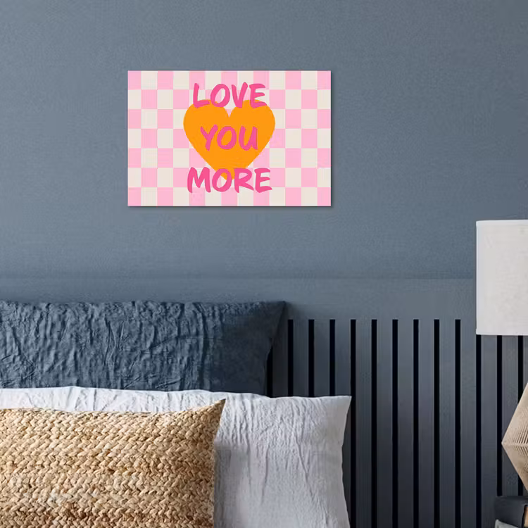 Valentijn - Love - Roze - Oranje poster papier klein -sfeer2