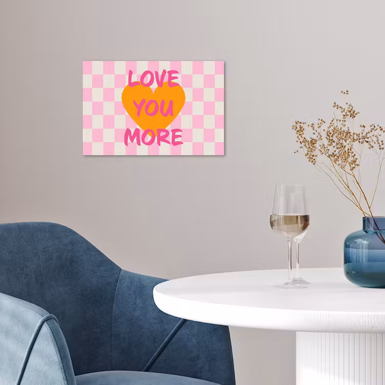 Valentijn - Love - Roze - Oranje poster papier klein -sfeer3