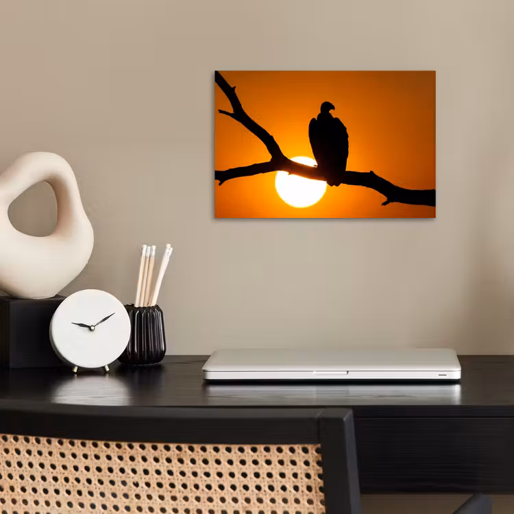 Gier - Tak - Zon - Oranje poster papier klein -sfeer1
