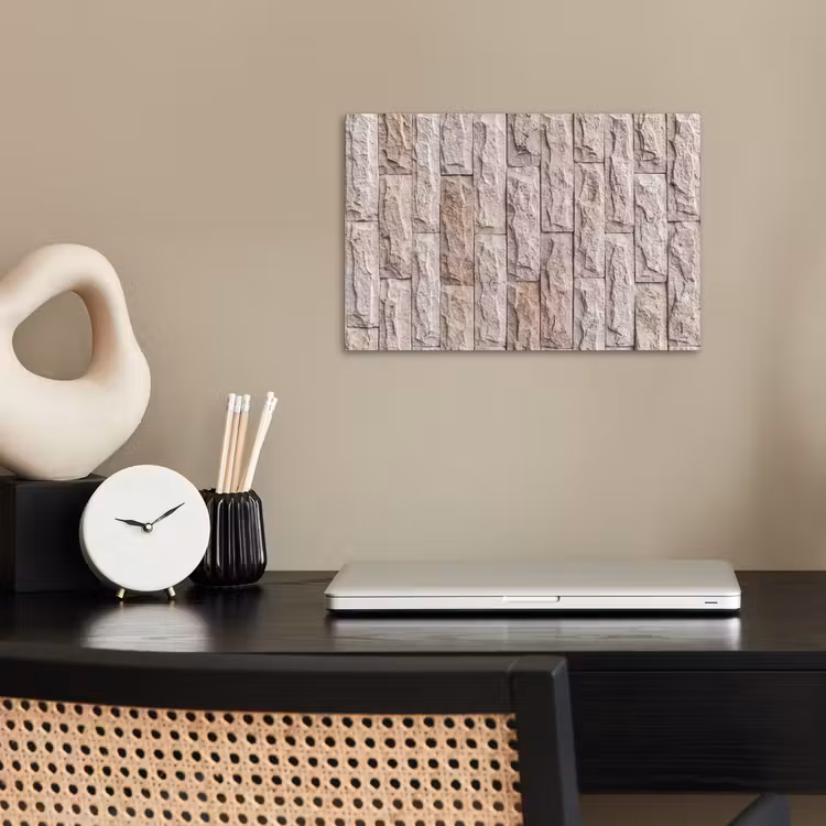 Muur - Steen - Ruw - Beige - Textuur poster papier klein -sfeer1