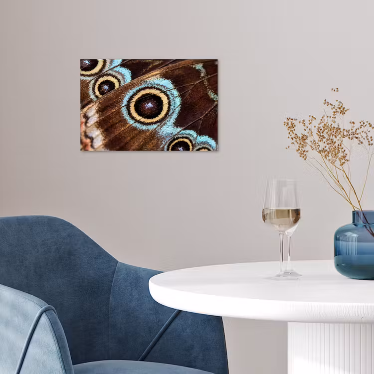 Vleugels - Vlinder - Blauw poster papier klein -sfeer3