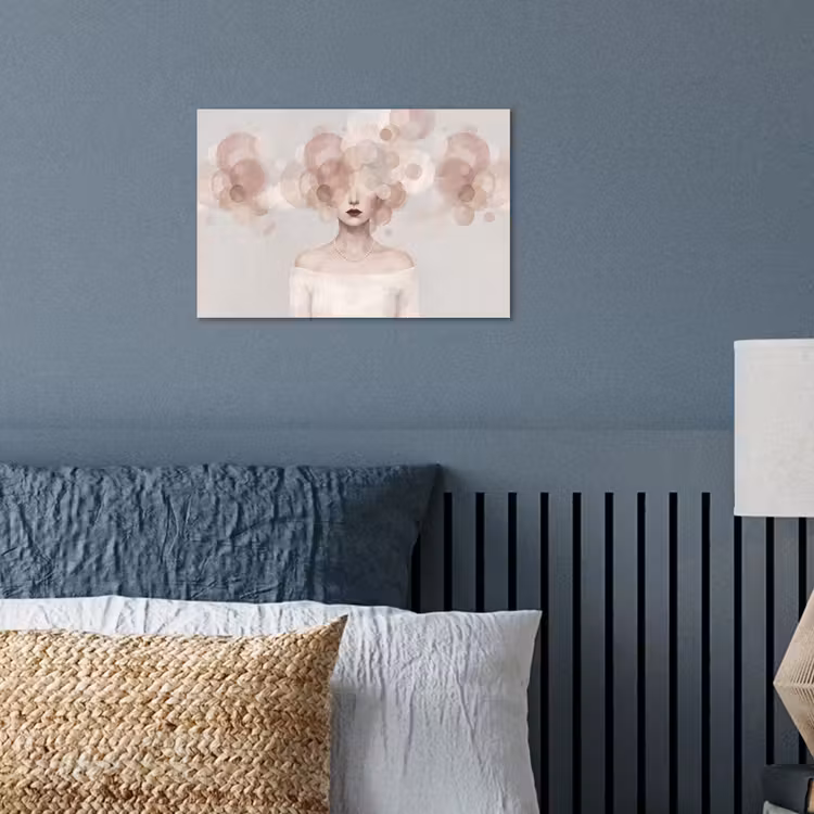 Vrouw - Cirkels - Beige poster papier klein -sfeer2