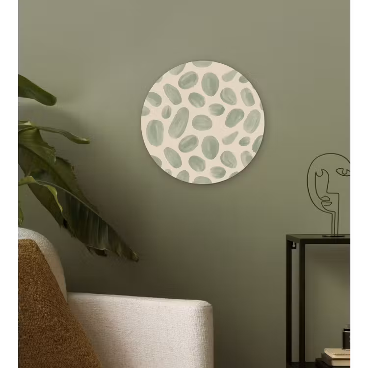 Abstract - Patroon - Organisch - Groen - Modern Wandcirkel kunststof plaat 5mm dik klein -sfeer3