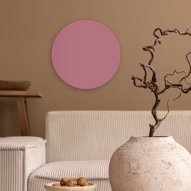 Antique - Mauve - Roze Wandcirkel kunststof plaat 5mm dik klein 188 -sfeer1