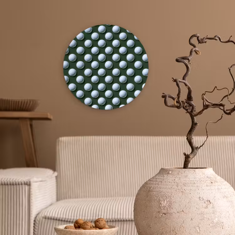 Ballen - Golf - Groen Wandcirkel kunststof plaat 5mm dik klein 188 -sfeer1