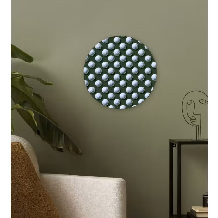 Ballen - Golf - Groen Wandcirkel kunststof plaat 5mm dik klein 188 -sfeer3