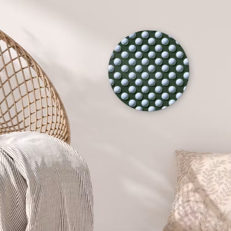 Ballen - Golf - Groen Wandcirkel kunststof plaat 5mm dik klein 188 -sfeer5