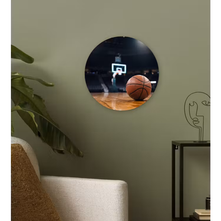 Basketbal - Arena - Sport Wandcirkel kunststof plaat 5mm dik klein -sfeer3