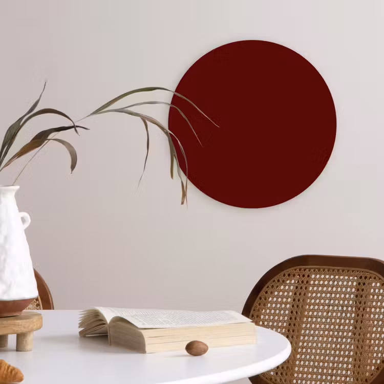 Burnt - Mahogany - Rood Wandcirkel kunststof plaat 5mm dik klein 188 -sfeer4