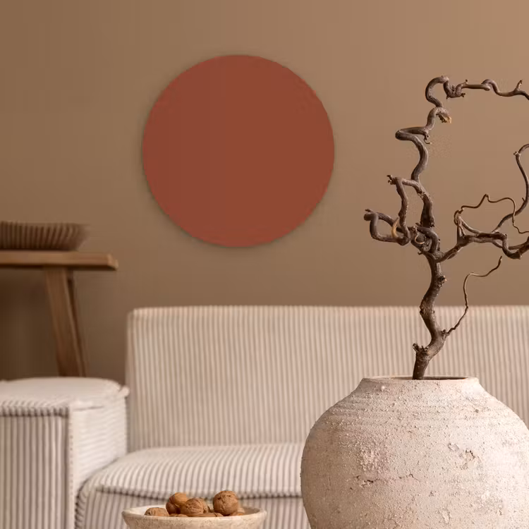 Burnt - Mahogany - Terracotta Wandcirkel kunststof plaat 5mm dik klein 188 -sfeer1