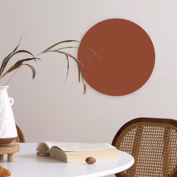 Burnt - Mahogany - Terracotta Wandcirkel kunststof plaat 5mm dik klein 188 -sfeer4