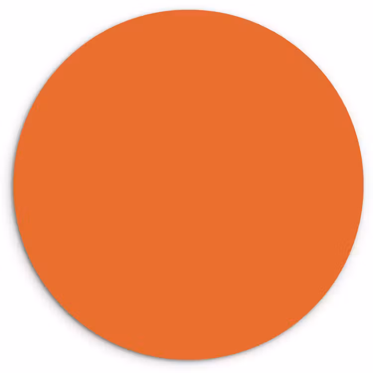 Burnt - Sienna - Oranje Wandcirkel kunststof plaat 5mm dik klein 188 -3d
