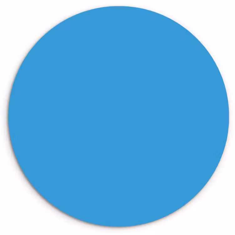 Cerulean - Breeze - Blauw Wandcirkel kunststof plaat 5mm dik klein 188 -3d