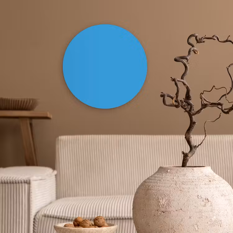 Cerulean - Breeze - Blauw Wandcirkel kunststof plaat 5mm dik klein 188 -sfeer1