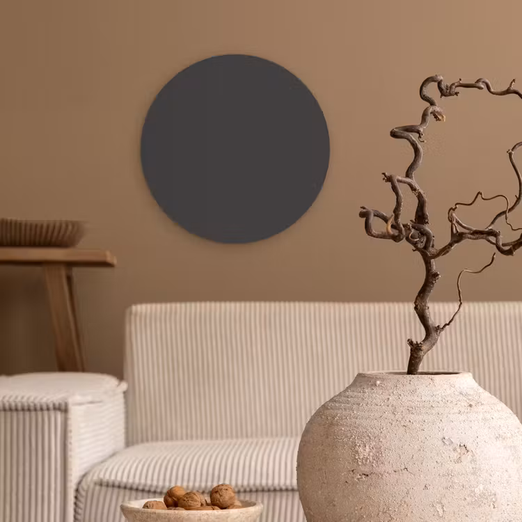 Charcoal - Grijs- Grey Wandcirkel kunststof plaat 5mm dik klein 188 -sfeer1